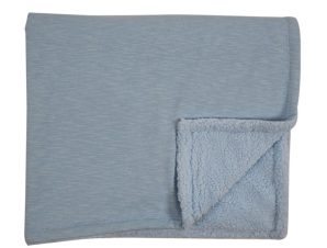 Κουβέρτα Fleece Αγκαλιάς (75×100) Με Γουνάκι Minene Baby Blue