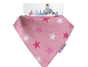 Σαλιάρα-Μπαντάνα 6+ Μηνών Sock Ons Dribble Ons Pink Star